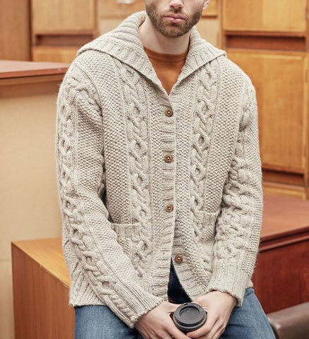 MADE TO ORDER MEN HAND KNIT CARDIGAN 127A