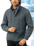 MADE TO ORDER Men Hand Knit V-NECK Sweater 248B
