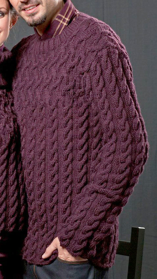 Men Hand Knit Crew Neck Sweater 261B – KnitWearMasters