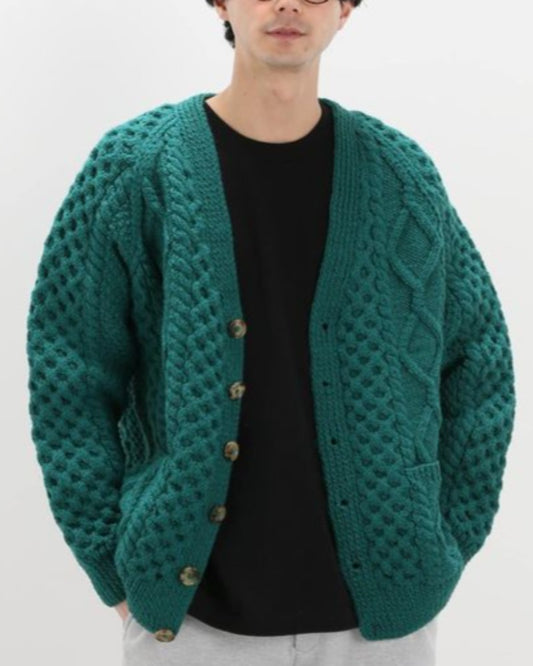 MADE TO ORDER Men chunky hand knit cardigan 135A - KnitWearMasters