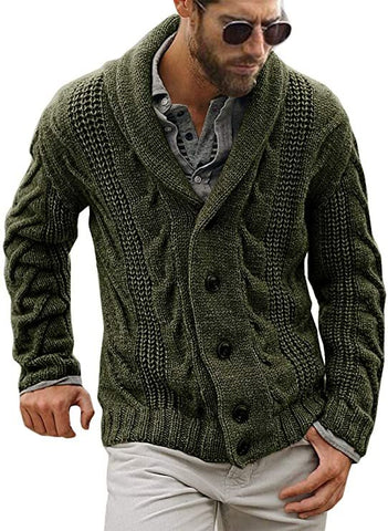 Mens hand knitted wool cardigan 144A