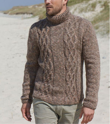 Men Hand Knit Turtleneck Sweater 257B by KnitWearMasters