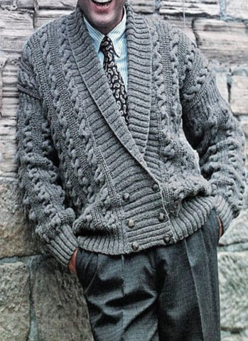 Men's hand knit cardigan 16A by KnitWearMasters