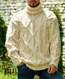 Men's Hand Knit Turtleneck Sweater 183B  by KnitWearMasters