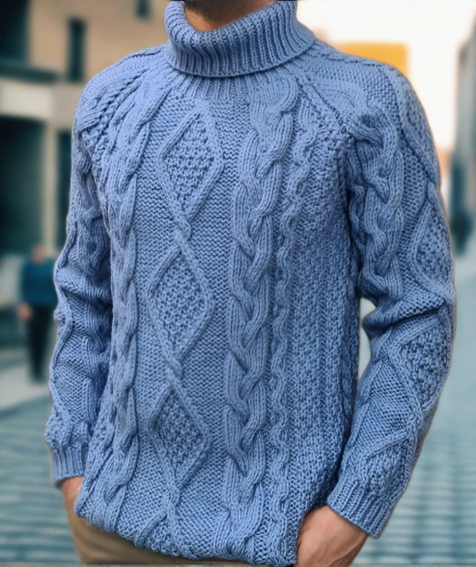 Men's Hand Knitted Turtleneck Sweater 10B
