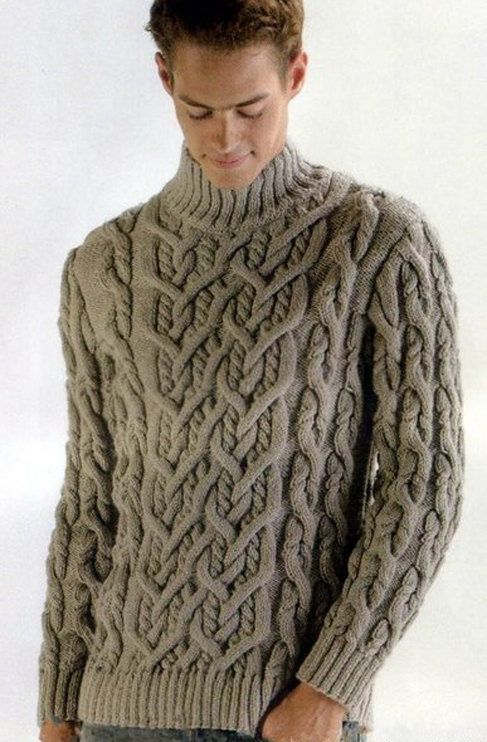 Men's Hand Knit Turtleneck Sweater 120B - KnitWearMasters