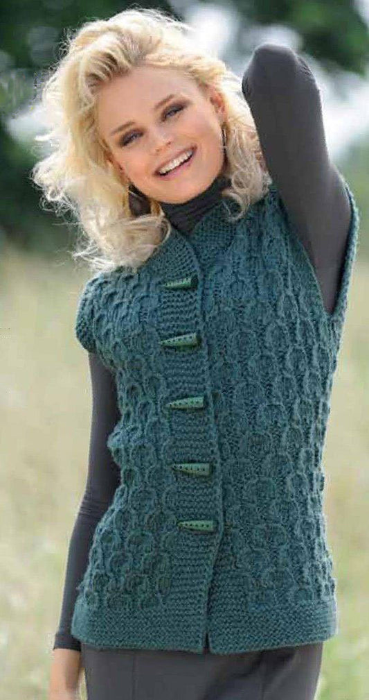 Womens Hand Knit Wool Vest 36N - KnitWearMasters