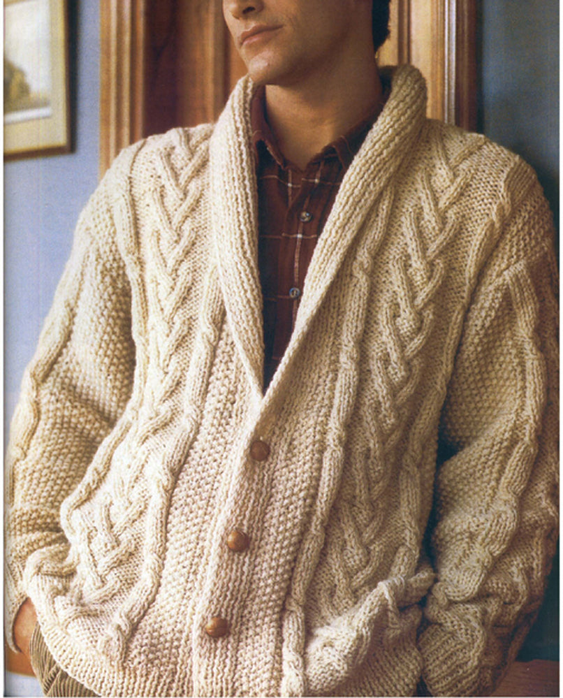 MENS HAND KNITTED WOOL CARDIGAN 92A - KnitWearMasters