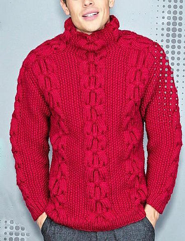 Men's Hand Knit Turtleneck Wool Sweater 231B - KnitWearMasters