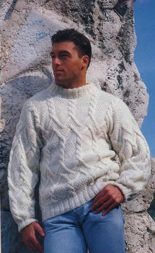Men's Hand Knitted Wool Turtleneck Sweater 5B - KnitWearMasters
