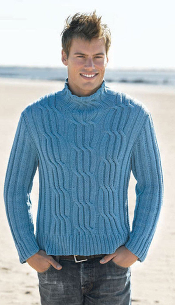 Men's Hand Knitted Turtleneck Wool Sweater 16B - KnitWearMasters