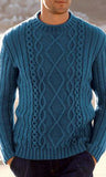 Men's Hand Knitted Crewneck Sweater.17B - KnitWearMasters
