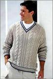 Men's Hand Knitted V-Neck Sweater 28B - KnitWearMasters