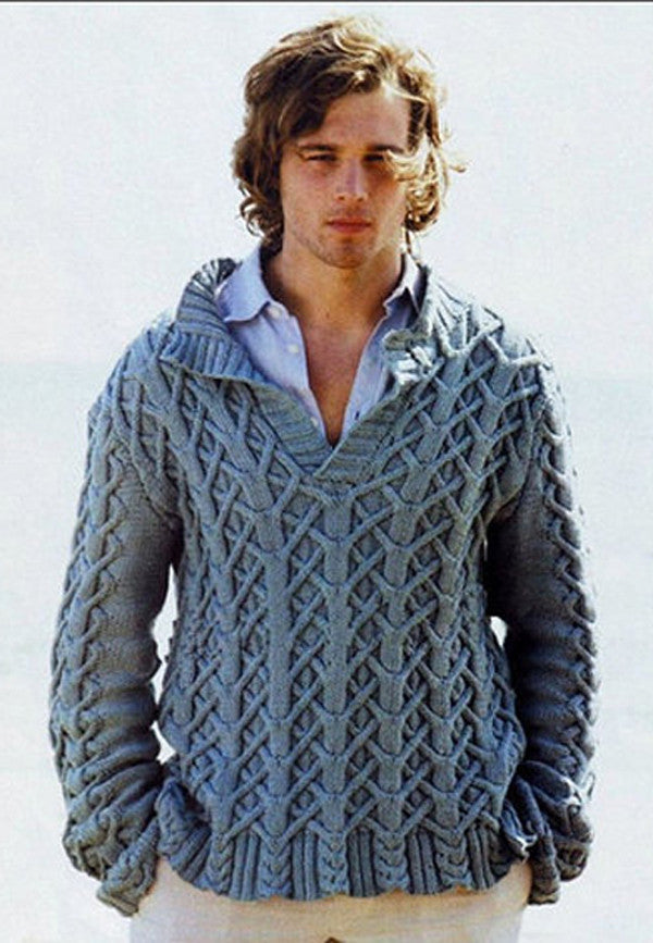 Men's Hand Knitted Polo Sweater 40B - KnitWearMasters
