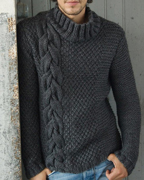 Men's Hand Knitted Wool Turtleneck Sweater 45B - KnitWearMasters