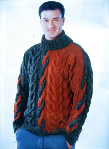 Men's Hand Knitted Wool Turtleneck Sweater 49B - KnitWearMasters