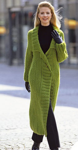 Women's Hand Knitted Long Coat  9F - KnitWearMasters