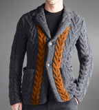 Made to Order Men cable hand knit cardigan 136A - KnitWearMasters