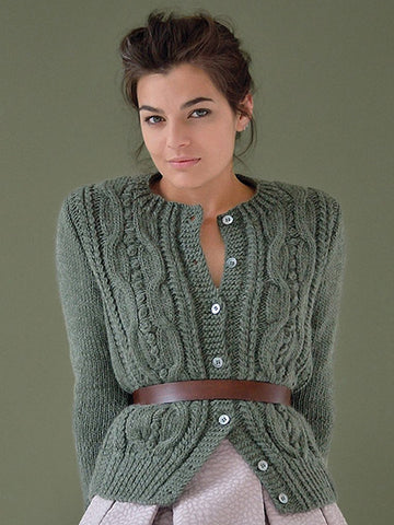 Women's Hand Knitted Wool Cabled Cardigan 8D - KnitWearMasters