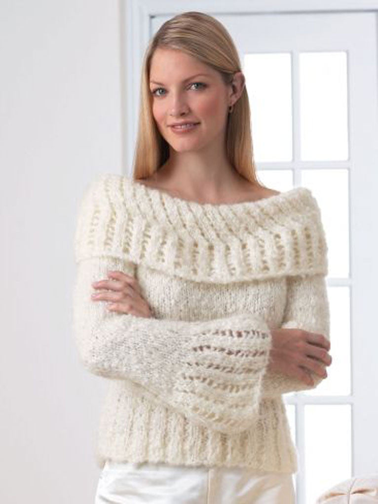 Women's Hand Knit Boatneck Sweater 50C - KnitWearMasters