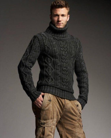 Men's Hand Knit Turtleneck Sweater 111B – KnitWearMasters
