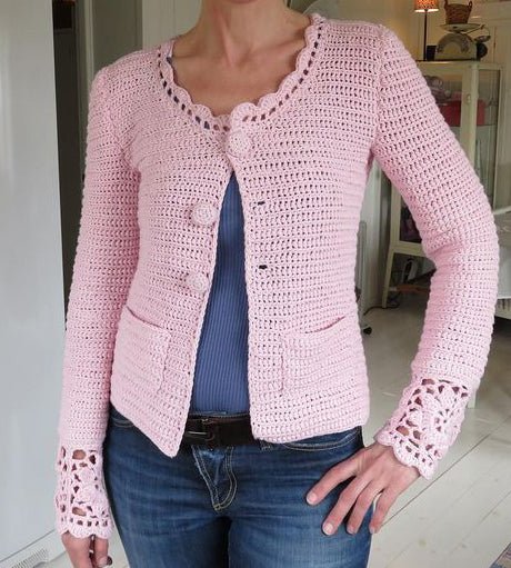 Made-to-order Women Crochet Blouse, 12S - KnitWearMasters