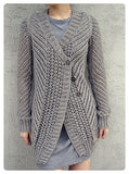 Women's Hand Knitted Wool Buttoned Cardigan 3D - KnitWearMasters