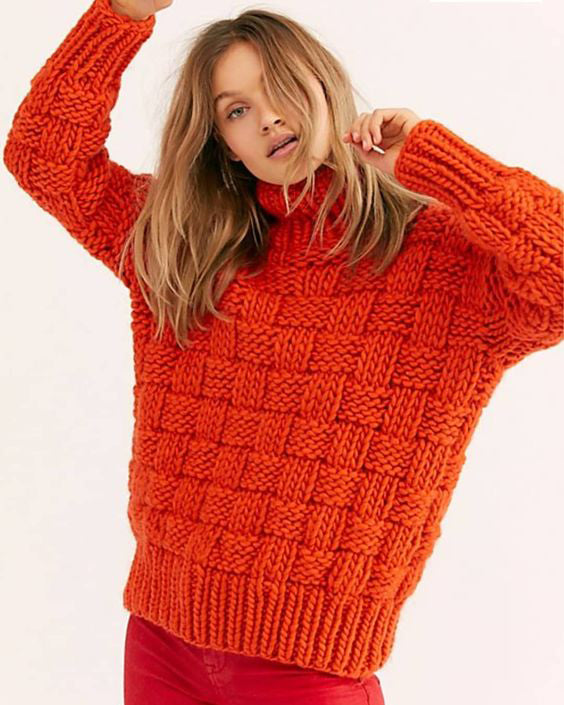 Womens Hand Knit Turtleneck Sweater 50K - KnitWearMasters