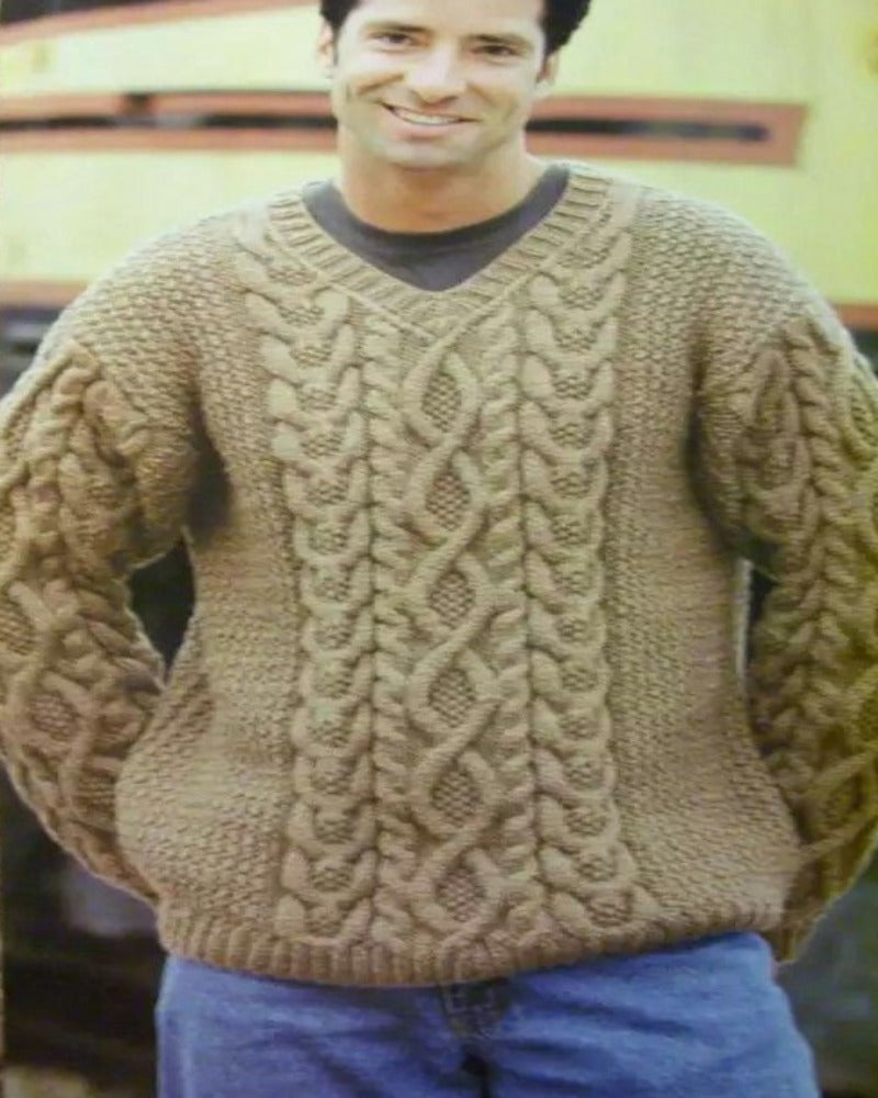 Men's Hand Knit Crewneck Sweater 229B-KnitWearMasters