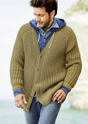 Men's hand knit Shawl Collar cardigan 258A – KnitWearMasters