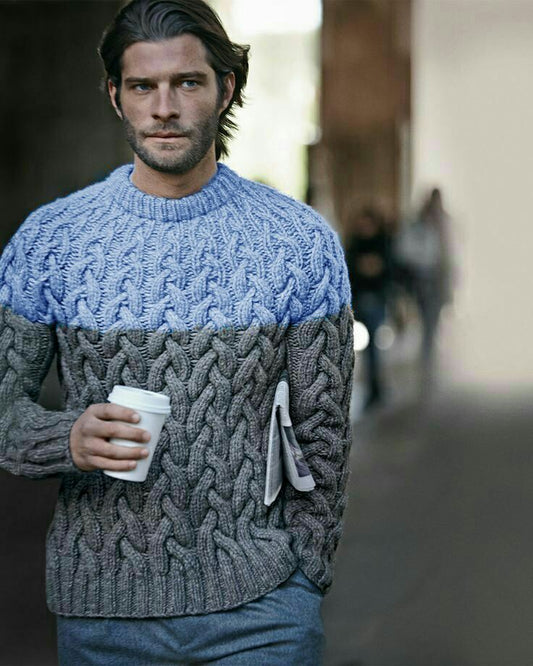 Custom Knit Men's Crewneck Sweater 266B by KnitWearMasters