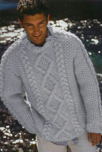 Men's Hand Knitted Thick Mohair Sweater 278B - KnitWearMasters