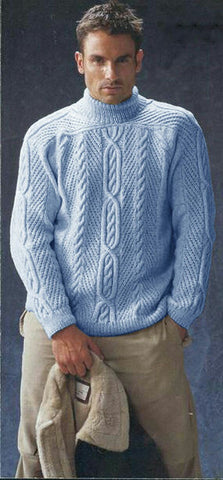 Men's Hand Knitted Turtleneck Wool Sweater 271B - KnitWearMasters