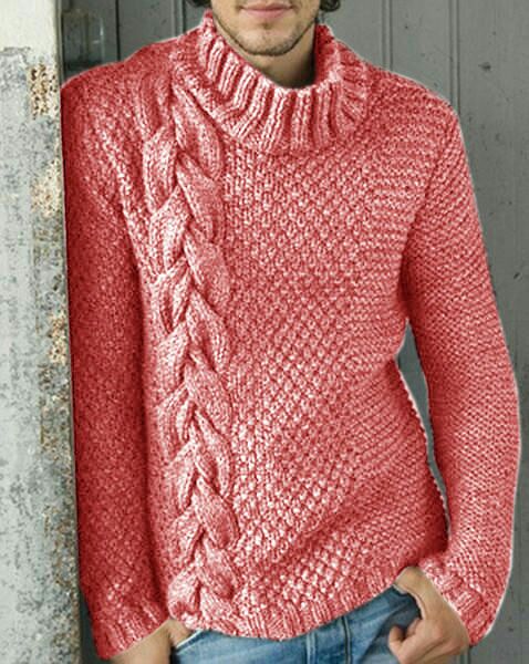 Men's Hand Knitted Wool Turtleneck Sweater 295B - KnitWearMasters