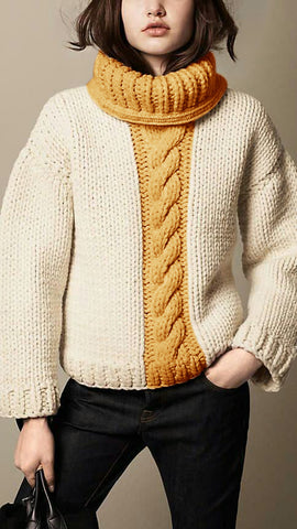 Women's Hand Knit Turtleneck Sweater 101K - KnitWearMasters