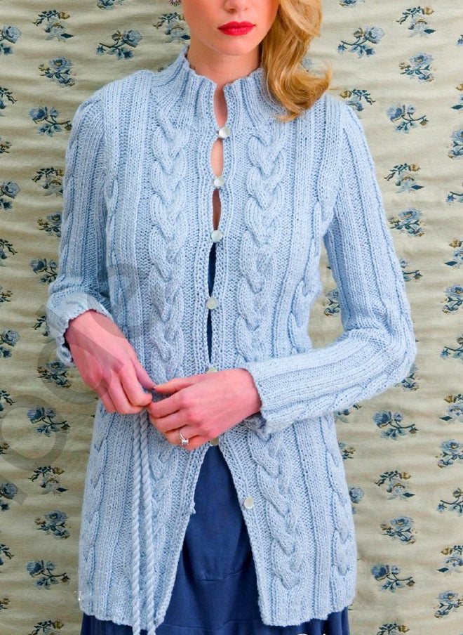 Women's Hand Knitted Cabled Cardigan 12D - KnitWearMasters