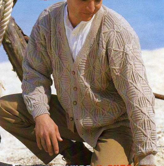 MENS HAND KNITTED WOOL CARDIGAN 94A - KnitWearMasters