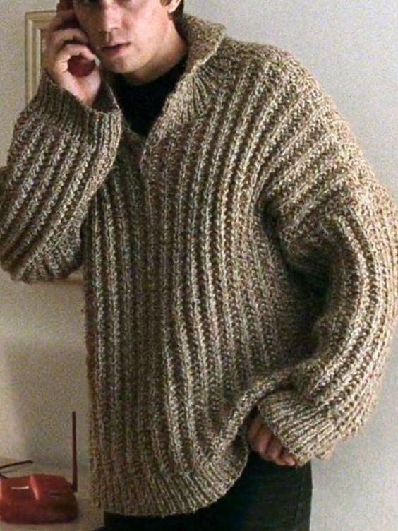 Men Hand Knit Turtleneck Sweater 227B - KnitWearMasters