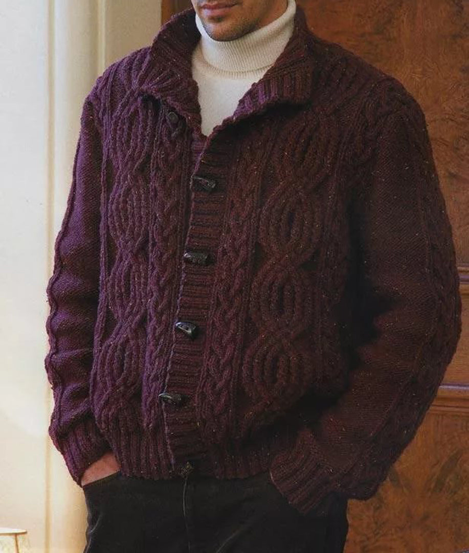 MENS HAND KNITTED WOOL CARDIGAN 95A - KnitWearMasters