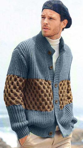 MADE TO ORDER Men hand knit cardigan 138A - KnitWearMasters