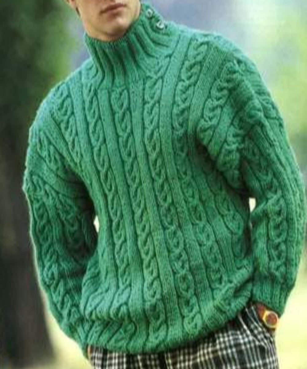Men's Hand Knit Turtleneck Sweater 113B - KnitWearMasters