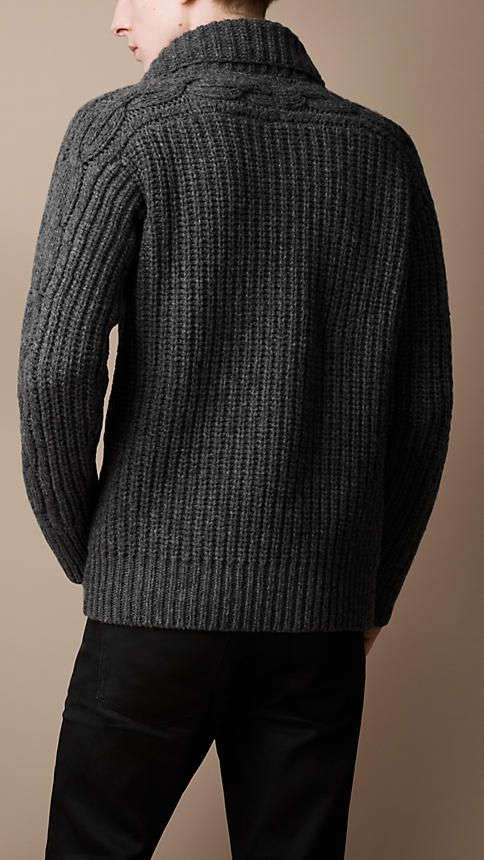 Men's Hand Knit Shawl Collar Sweater 109B - KnitWearMasters