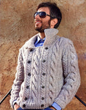 Men's Hand Knit Double Breasted Cardigan 12A - KnitWearMasters