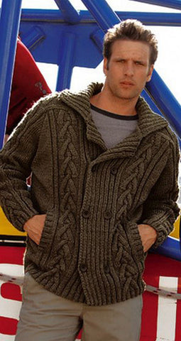 Men's Hand Knit Double Breasted Cardigan 5A - KnitWearMasters
