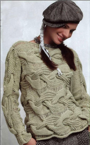 Women's Cable Knit Boatneck Sweater 40C - KnitWearMasters
