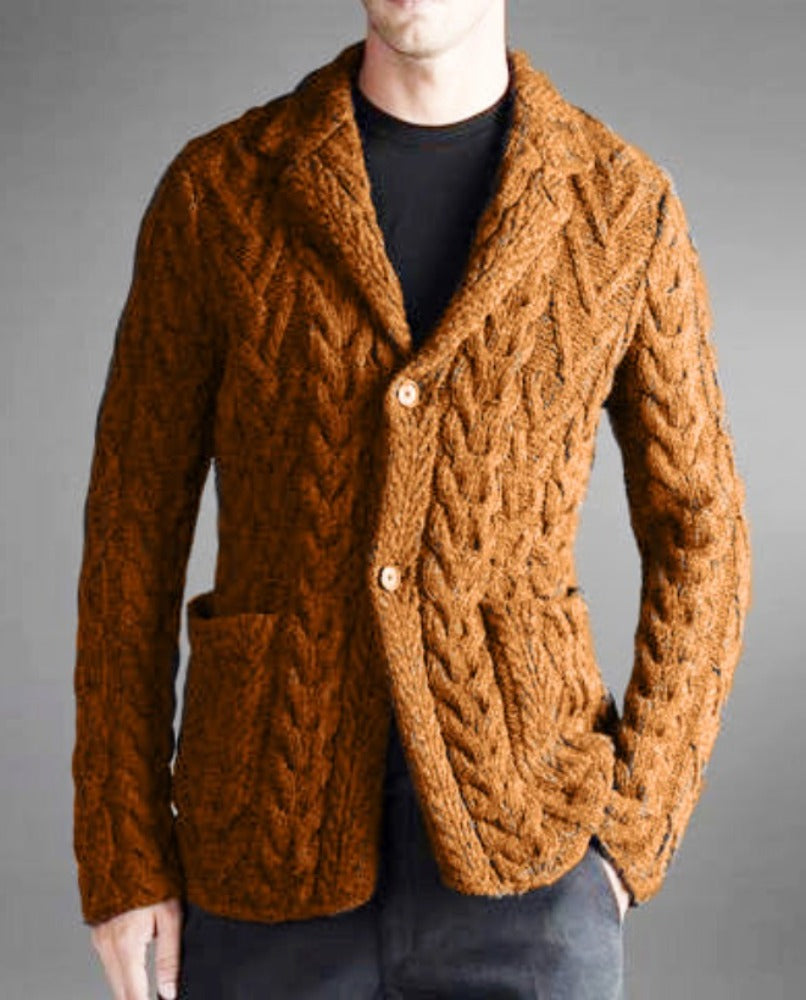 MENS HAND KNITTED WOOL CARDIGAN 93A - KnitWearMasters