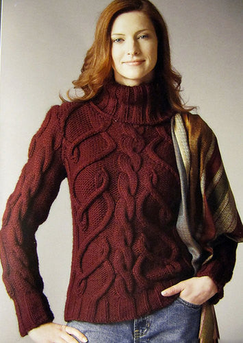 Womens Hand Knit Wool Turtleneck Sweater 60K - KnitWearMasters