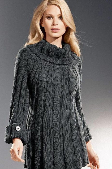Women's Hand Knit Cowl Neck Sweater 12H - KnitWearMasters