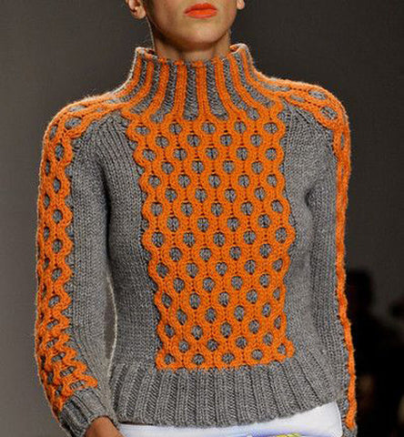 Womens Hand Knit Turtleneck Sweater 34K - KnitWearMasters