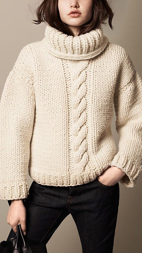 Womens Hand Knit Turtleneck Sweater 36K - KnitWearMasters